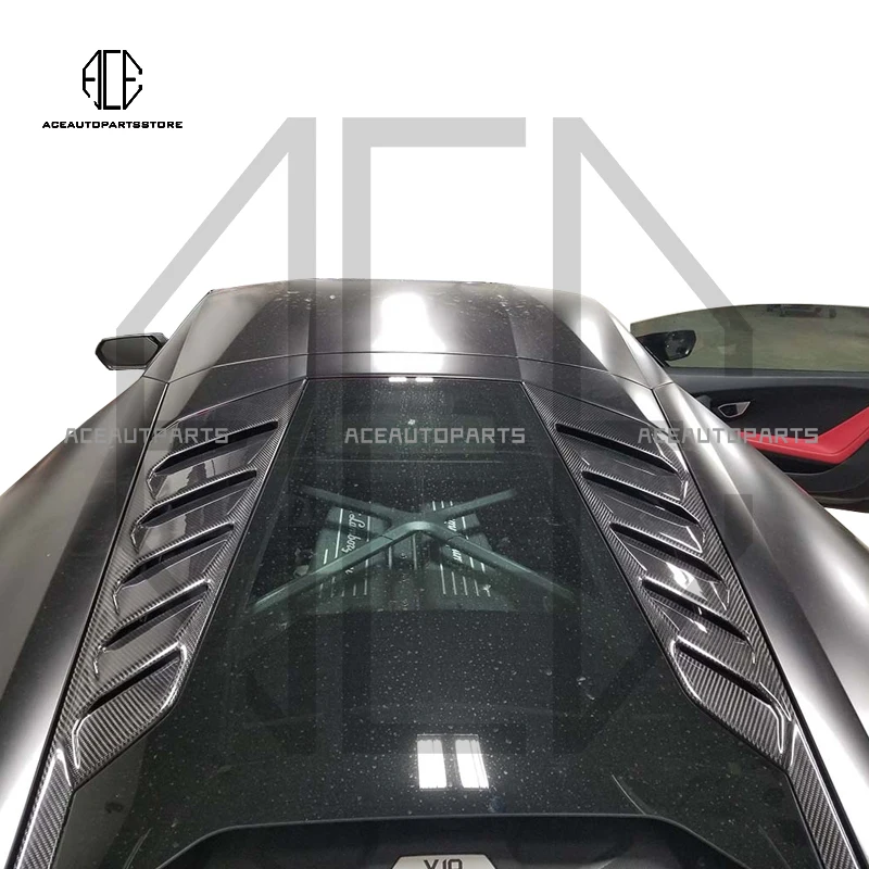 Dry Carbon Fiber Hood Bonnet Cover Vent Air Flow Intake Scoop Side Fender Decor Body Kit For Lamborghini Huracan LP610 Lp580 EVO