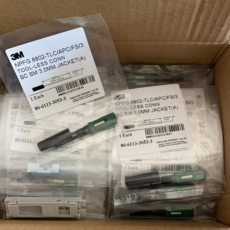 3M SC APC 8802-TLC/3 Fiber Optic Fast Connector Singlemode 3M SC 3.0 FTTH Fiber Optic SC Quick Connector