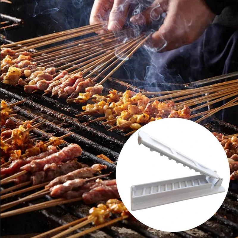 

New Kebab Maker Single Row Barbecue Meat Skewers Grill Reusable Convenient Camping Picnic Bbq Accessories Tools Kitchen Gadget