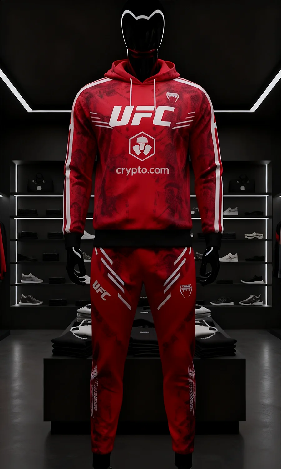 

Новая UFC красная осенне-зимняя спортивная одежда для мужчин, уличные брюки для бега и фитнеса с длинными рукавами, большие дышащие тренировочные комплекты для бокса ММА