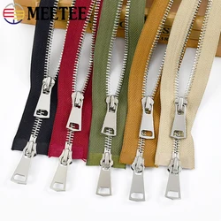 Meetee 120cm 5# Metal Zippers Double Slider Open End Zip DIY Sewing Tools Down Jacket Coat Clothing Tailor Repair Accessories