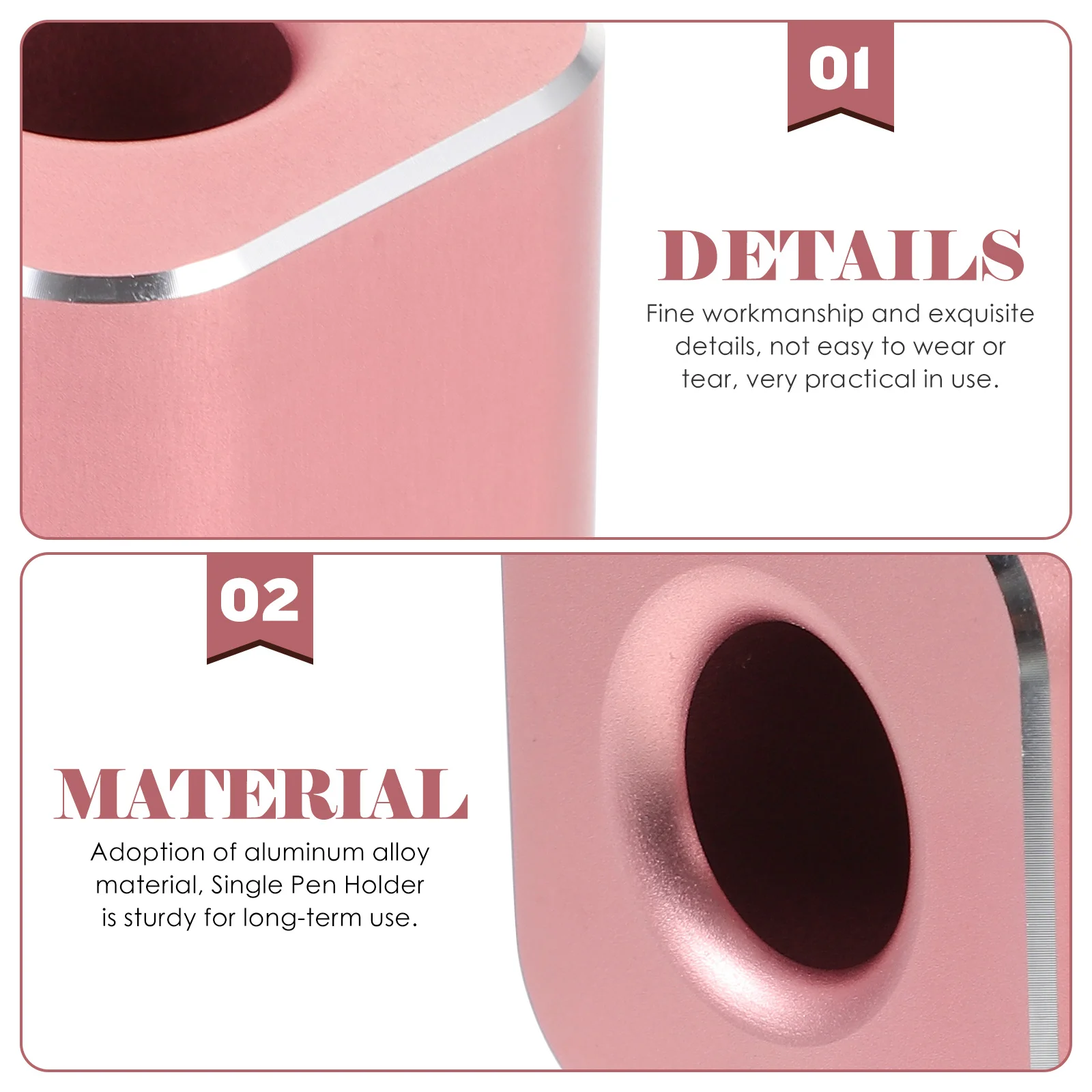 

Aluminum Alloy Pen Storage Rack Single Hole Fine Workmanship Practical Gift for Birthday Christmas Home Office Students