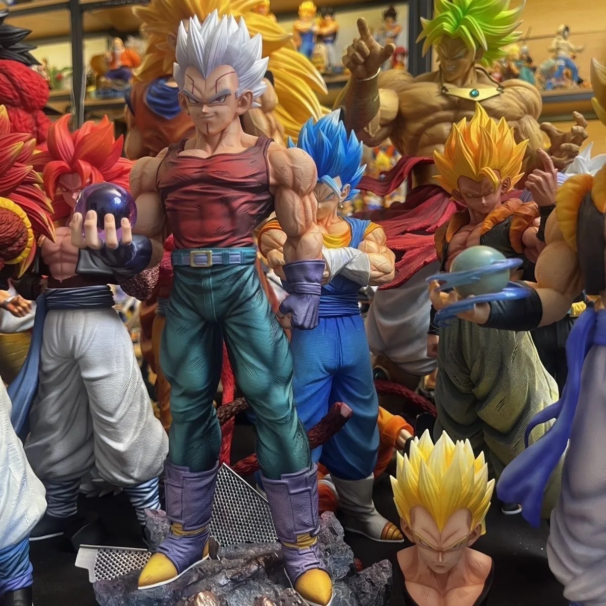 

31 см GT Vegeta фигурки Dragon Ball Super Saiyan статическая модель статуя несколько сменных головок украшение для рабочего стола игрушки подарки