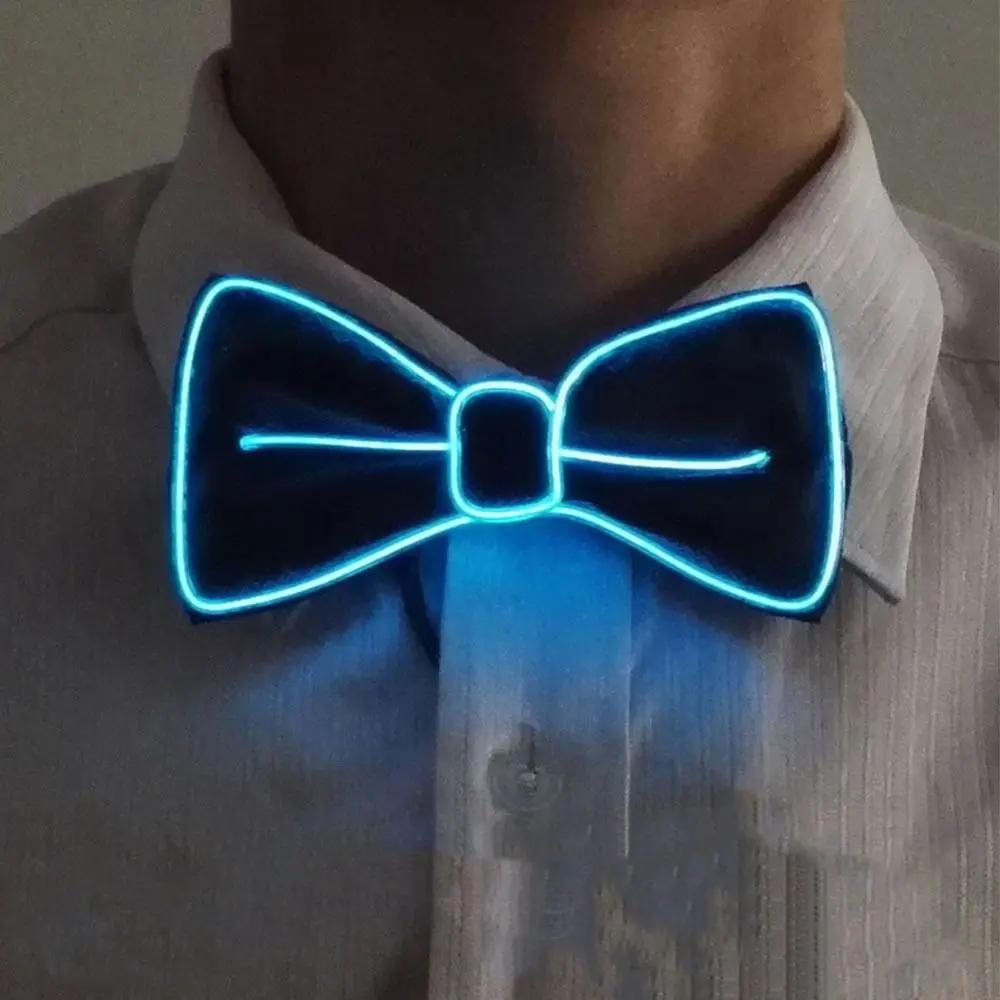 

For Glow In The Dark Strap Clip Tie Suspenders Set LED Suspenders Clips Hanging Pants Clip Luminous Bow Tie