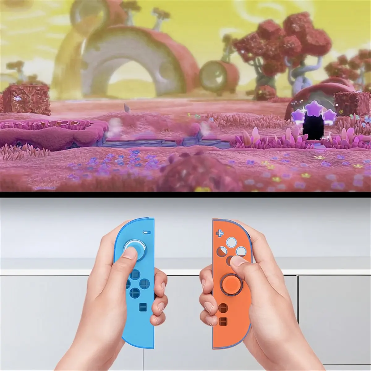 【~ New Y24A】Silicone Cover Set for Switch 2,2 in 1 Protective Cover Case for Switch Controller with Thumb Grips -NS2292