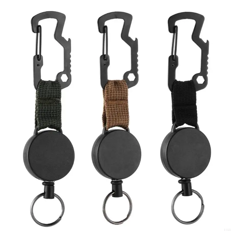 

Heavy Duty Retractable Pull Badges Steel Wire Rope Buckles Holder Easy to Use