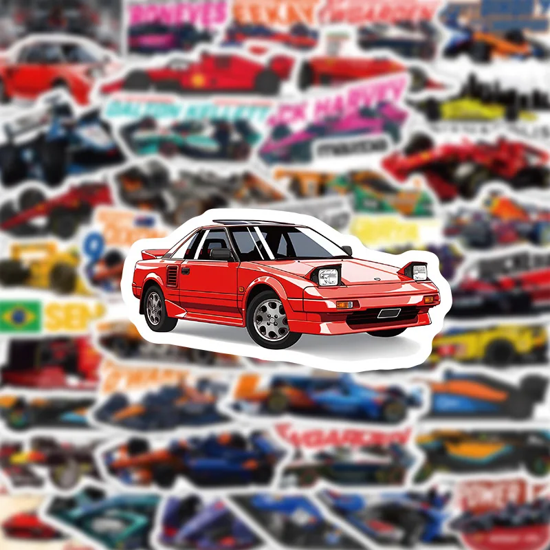 60PCS Cool F1 สูตร Racing สติกเกอร์การ์ตูนที่น่าตื่นเต้น Racing การแข่งขันสติกเกอร์แล็ปท็อปโทรศัพท์กีตาร์รถจักรยานสเก็ตบอร์ดของเล่น