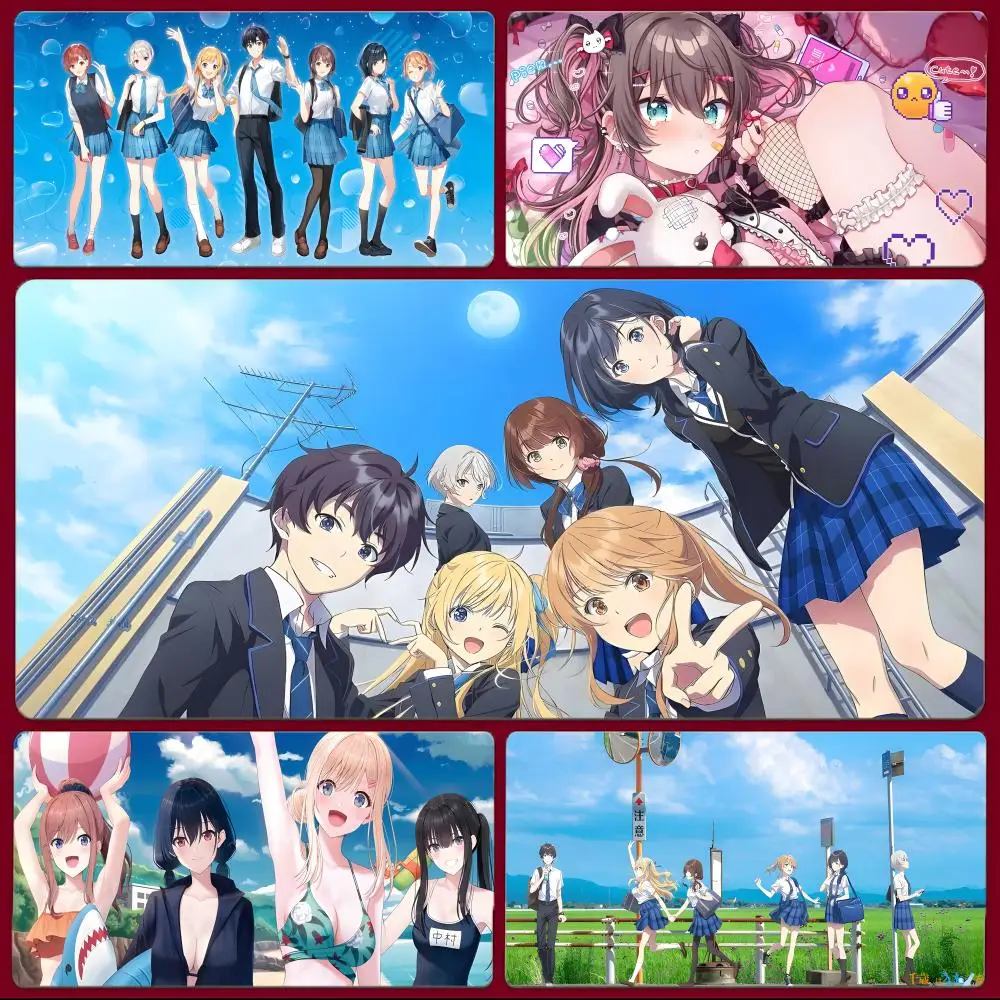 

Коврик для мыши с изображением персонажа аниме C-Chitose из Ramune Bottle, большой игровой коврик для мыши с прошитыми краями, утолщенный настольный коврик для ПК