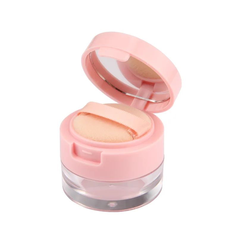 New Portable Plastic Powder Box Empty Loose Powder Container With Sieve Mirror Cosmetic Sifter Loose Jar Travel Makeup Container