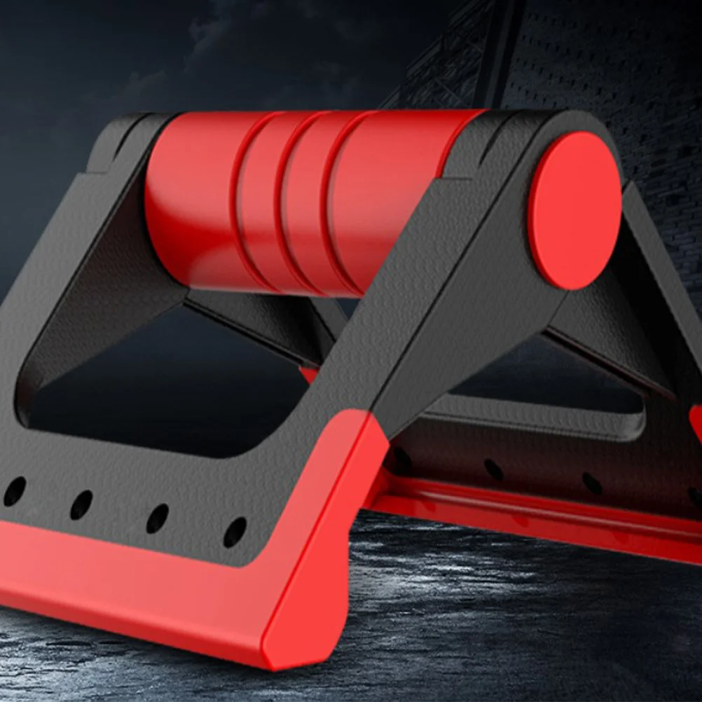 Foldable Push-up Bracket Home Use Fitness Push-Ups Stand Rotating Push-up Rack Push Up Bar (Red)