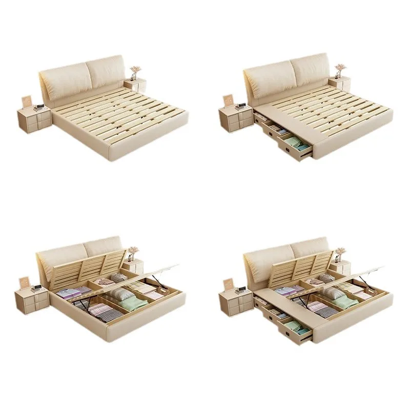 

Technology fabric bed 1.5 meters modern simple master bedroom double 1.8 meters air pressure storage soft bag