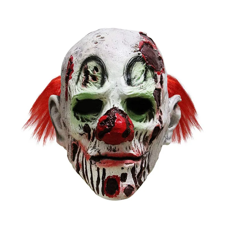Zombie Skull Clown Mask Cosplay Horror Devil Joker Killer Latex Helmet Halloween Carnival Purim Party Costume Props Gifts