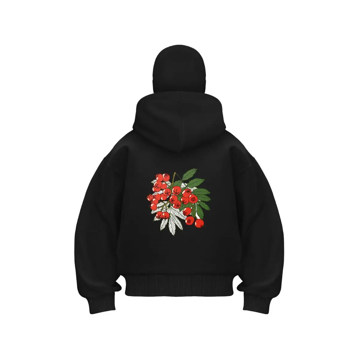 

Rowan Berries Детальная иллюстрация Балаклава Мужская толстовка на молнии Зимняя теплая уличная повседневная толстовка