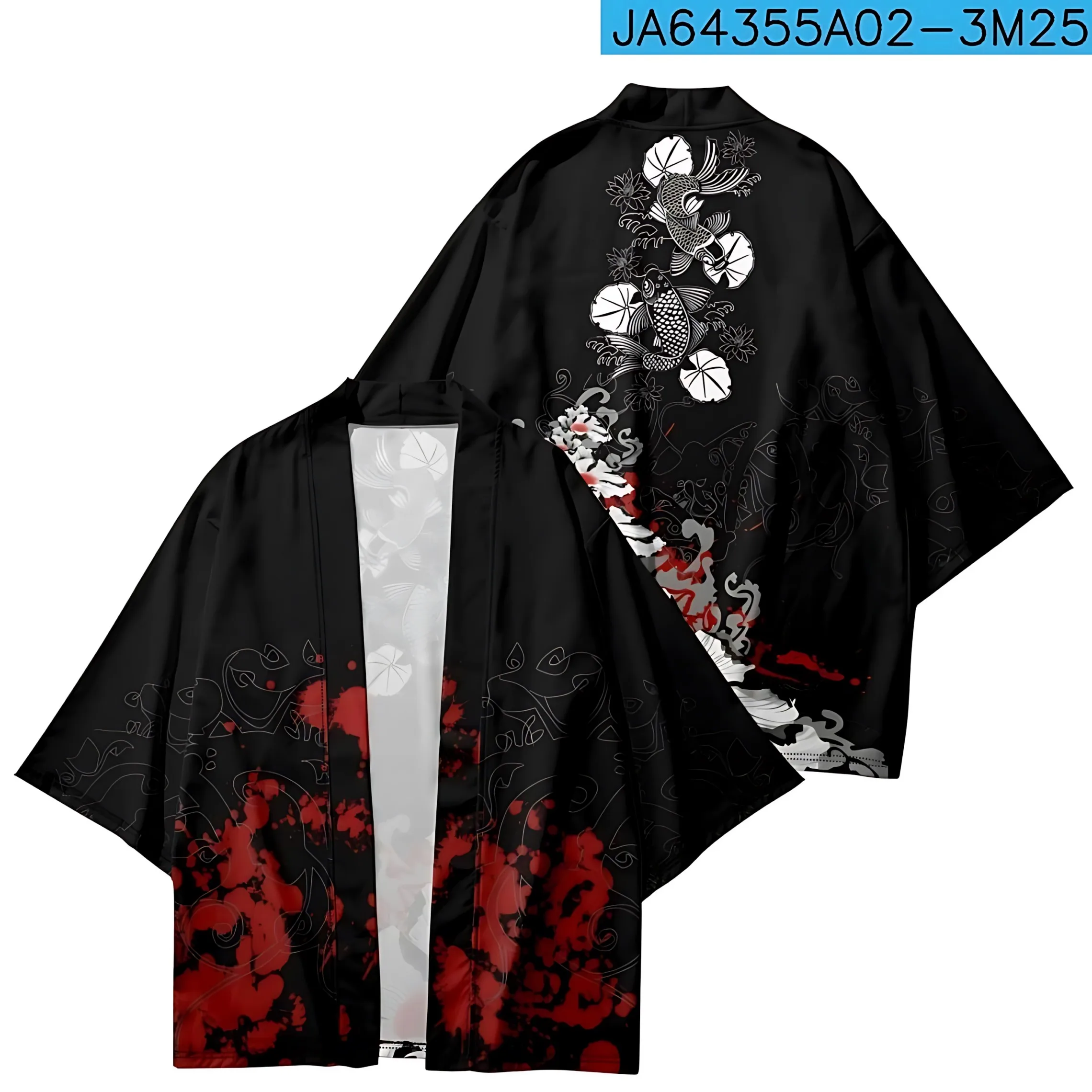 Kimono Pria Musim Panas 2026 Pola Cetak 3D Bernapas Ringan Kasual Fashion Pakaian Pria Outdoor
