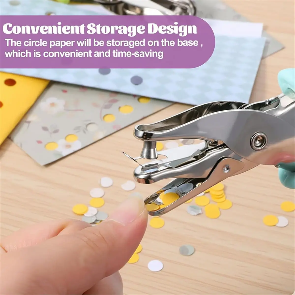 12-Pack Single Hole Punch, 1/4 Inch Handheld Paper Puncher with Cushion Grip for Crafts