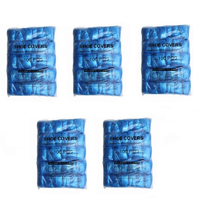 

200 шт. одноразовые бахилы с Т-образной пряжкой, водонепроницаемые полиэтиленовые диспенсеры, пылезащитные бахилы для автоматических бахил