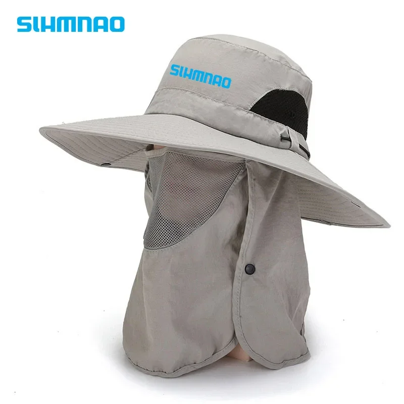 2024 New men's outdoor fishing and mountain climbing sun hat, summer face and neck protection hat, breathable veil, fisherman's