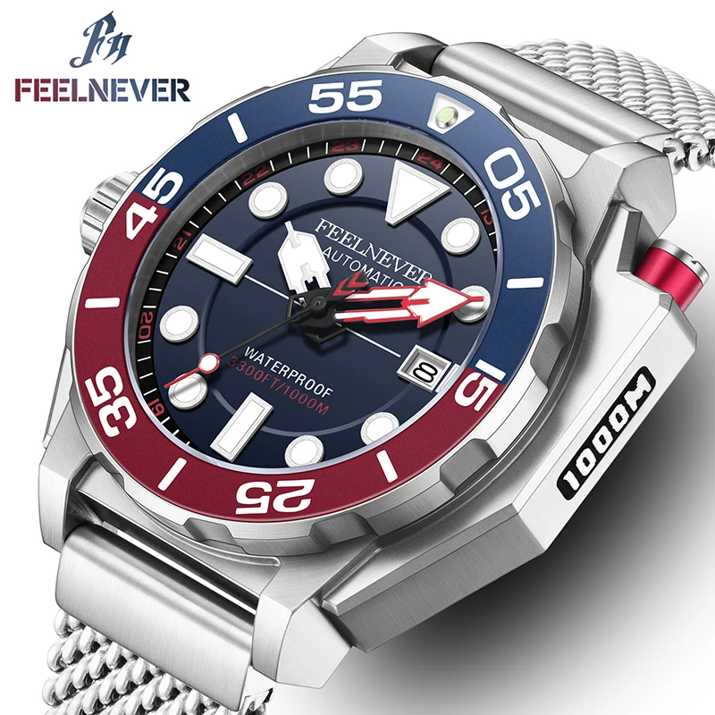 

FEELNEVER Top Luxury Mens Watch LIGE Brand Fashion Diver Watches Men Military Waterproof Quartz Wristwatches Male Reloj Hombre