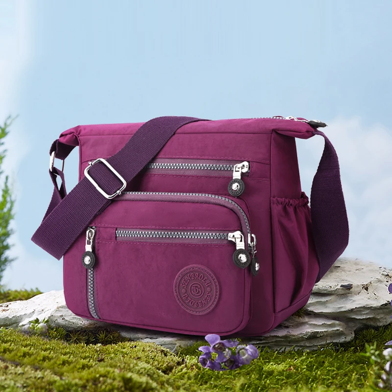 

Women's crossbody bag - lightweight adjustable shoulder strap, multi pocket design, zipper closure, used for travel, shopping, d