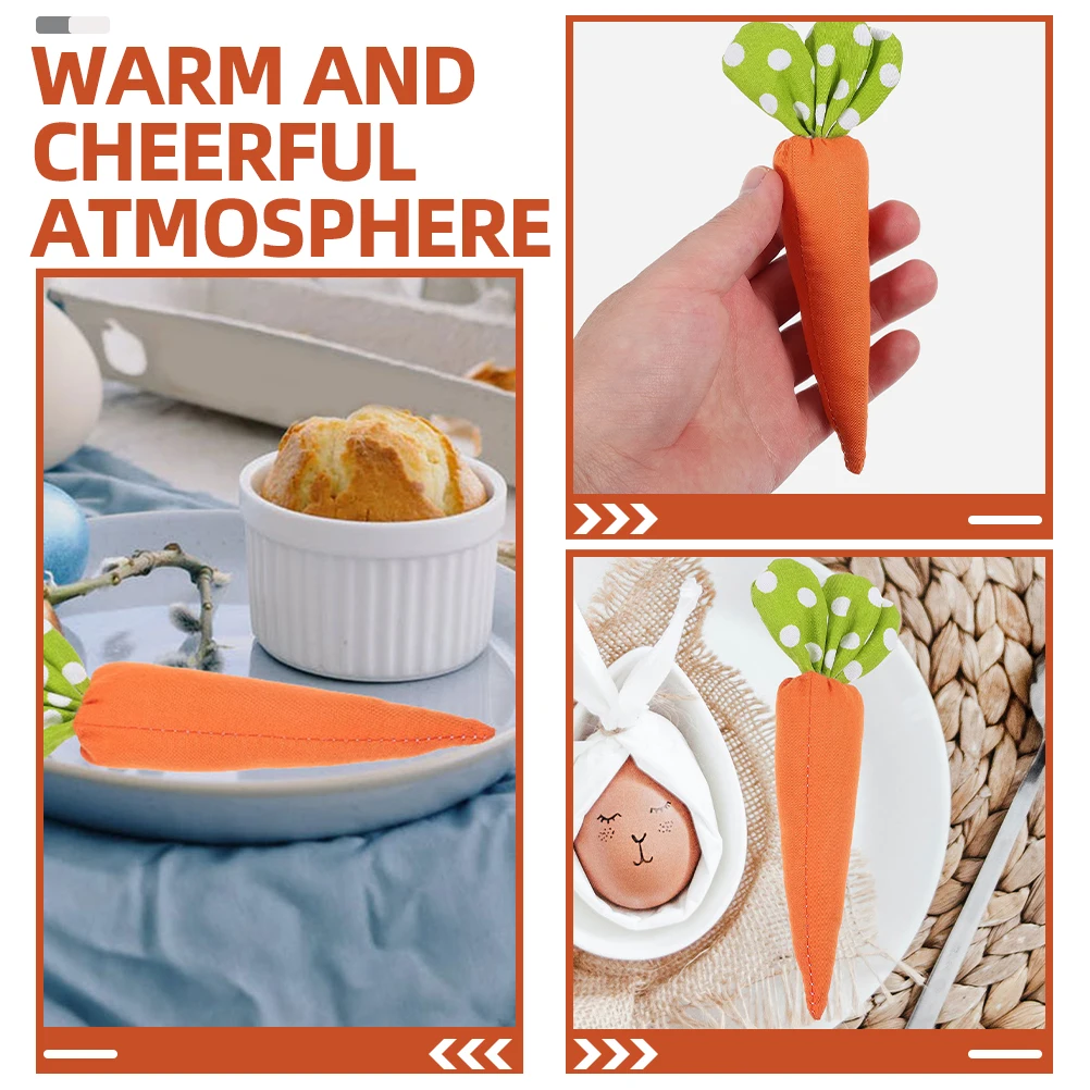 

2pcs Carrot Ornament Decorative Fake Carrots Easter Party Decoration Stuffed Carrot Props For Home Office Tiered Tray Spring