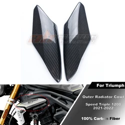 Outer Radiator Cowl For Triumph Speed Triple 1200 RS 2021- 2024 RR 2023 Full Carbon Fiber 100% Twill & Forged