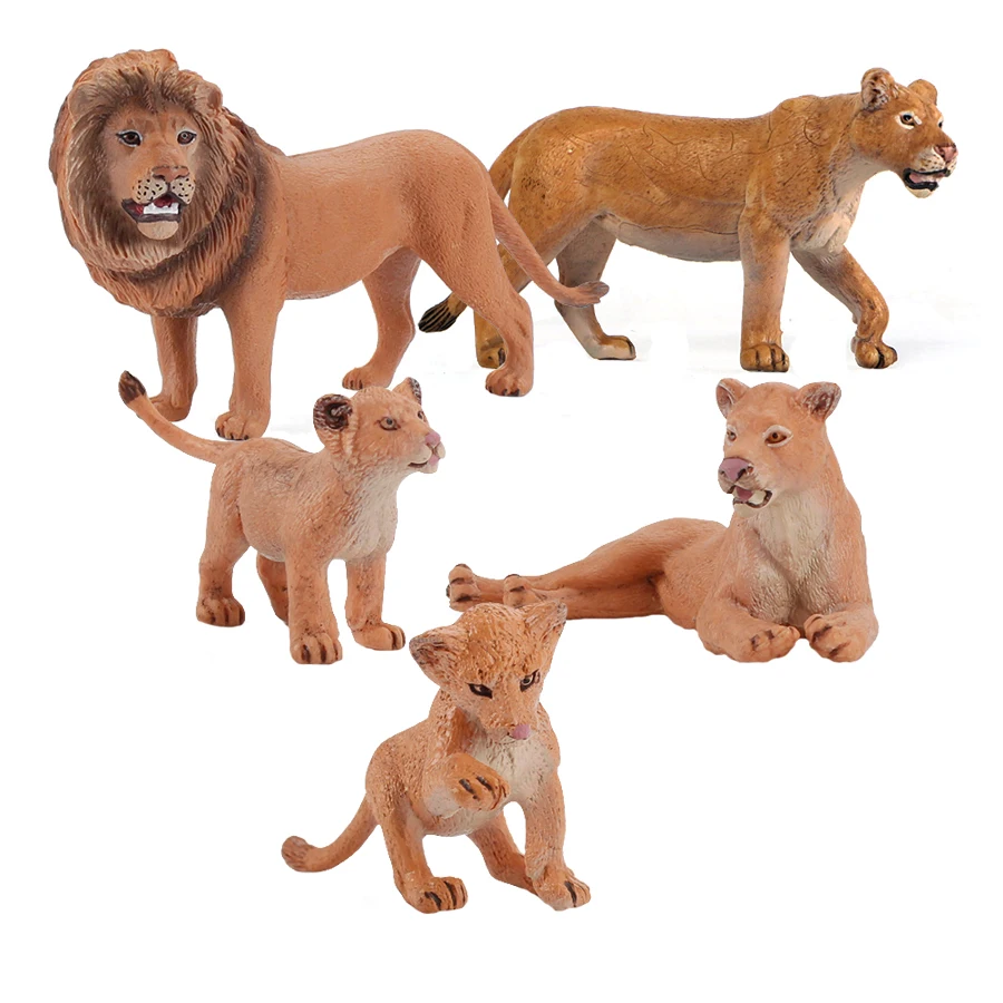 Realistic Plastic Wild Animal Tiger Model Leapard Action Figures Lion Figurines Collection Toys Playset for Kids Education Gifts