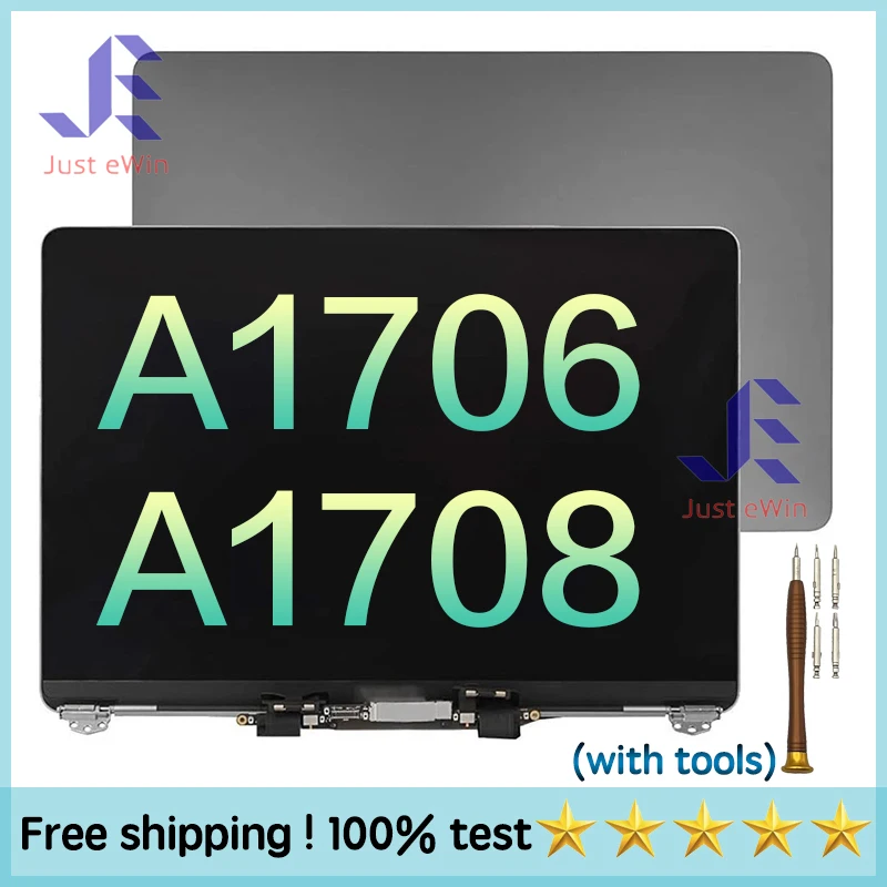 New A1706 A1708 Screen LCD Display Full Assembly for Macbook Pro Replacement 2016 2017 13 Inch Space Gray Silver EMC3164 EMC3071