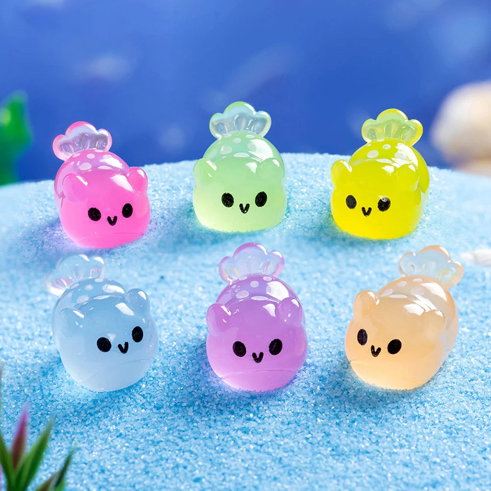 

12Pcs Resin Ocean Animal Decorations Glow in Dark Mini Marine Creatures Aquarium Fairy Garden Micro Landscape Luminous Ornaments