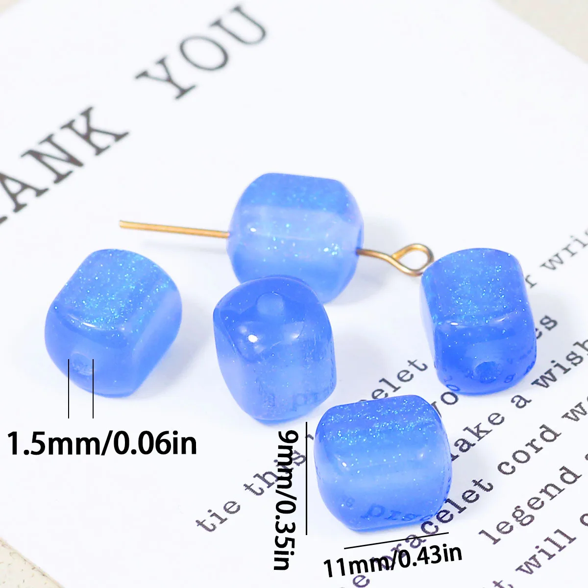 11mm Acrylic Color-Changing Star-Patterned Square Tube Multi-Color Handmade DIY Suitable for Jewelry Making Beaded Accessories