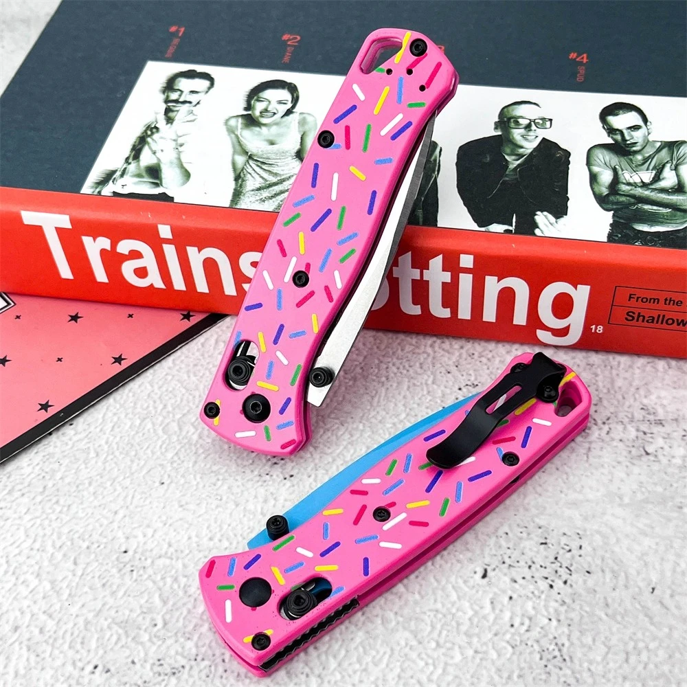 BM-535 سكين للفرد دونات مقبض التخييم في الهواء الطلق المشي لمسافات طويلة سكينة تكتيكية سكين صيد EDC سكاكين الجيب D2 شفرة G10 مقبض