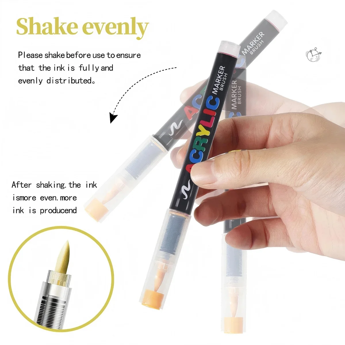 72 Colors Acrylic Paint Pens Markers Set,Brush Tip Paint Markers For Rock Painting Wood Canvas Stone,Christmas Gift DIY Crafts image 3