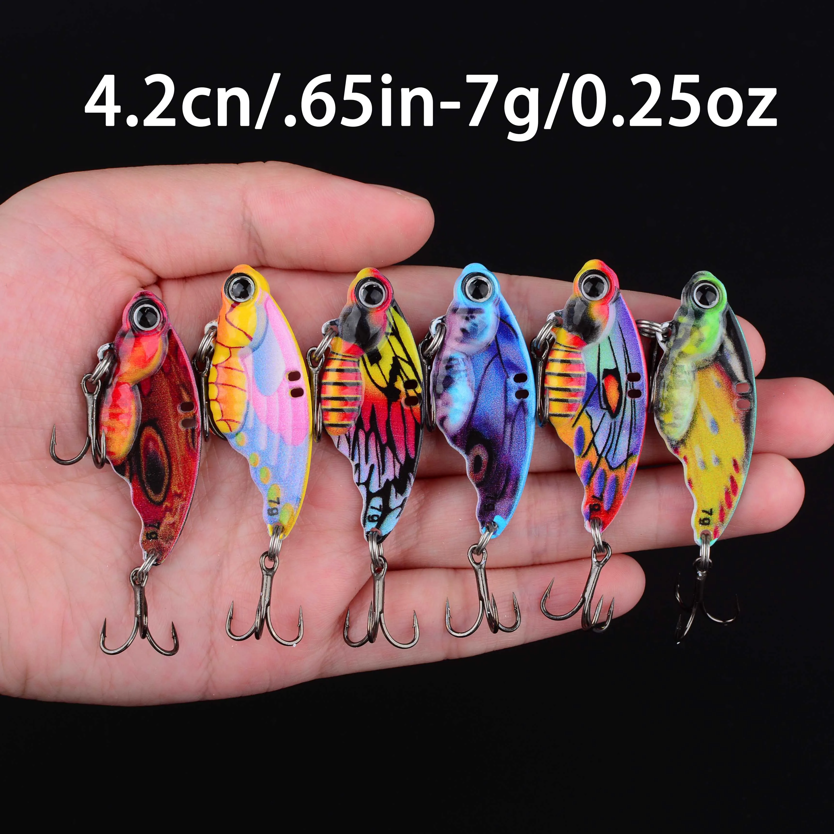 جديد 6 قطعة VIB ملعقة الطعم البعيد الصب الصيد إغراء محاكاة فراشة غرق VIB إغراء الطعم الاصطناعي ل باس بايك سمك السلمون المرقط Pesca