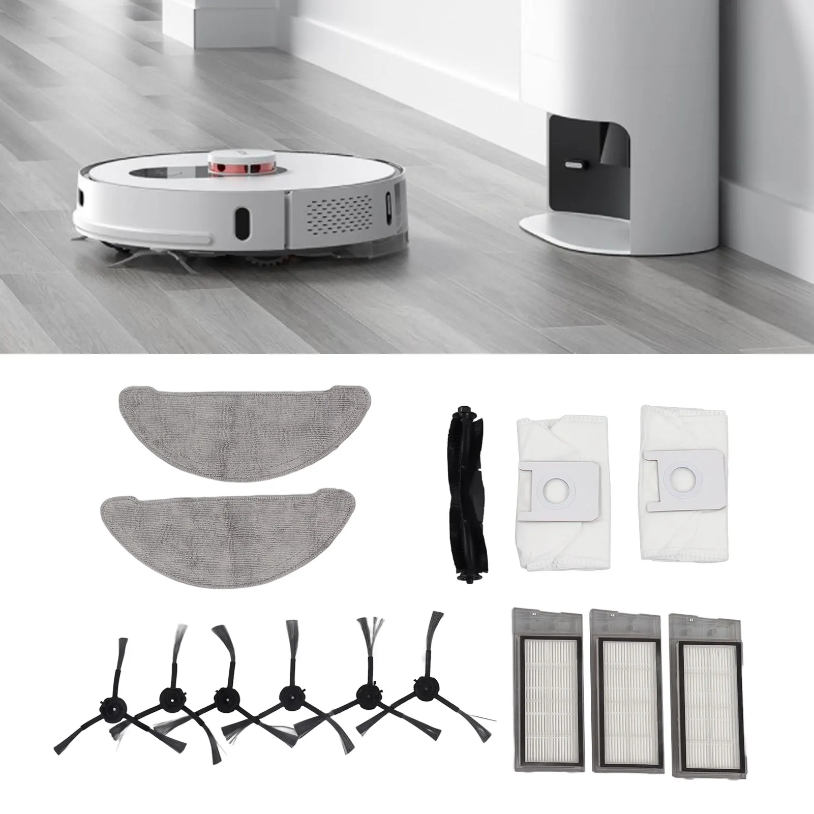 Robô aspirador de pó acessório escova saco pó pano limpeza conjunto kit para eve plus