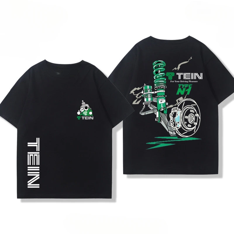 New Japan TEIN Shock Absorber Modified Car Creative T Shirt Short Sleeve Men and Women Motorcycle Club Cotton Clothes