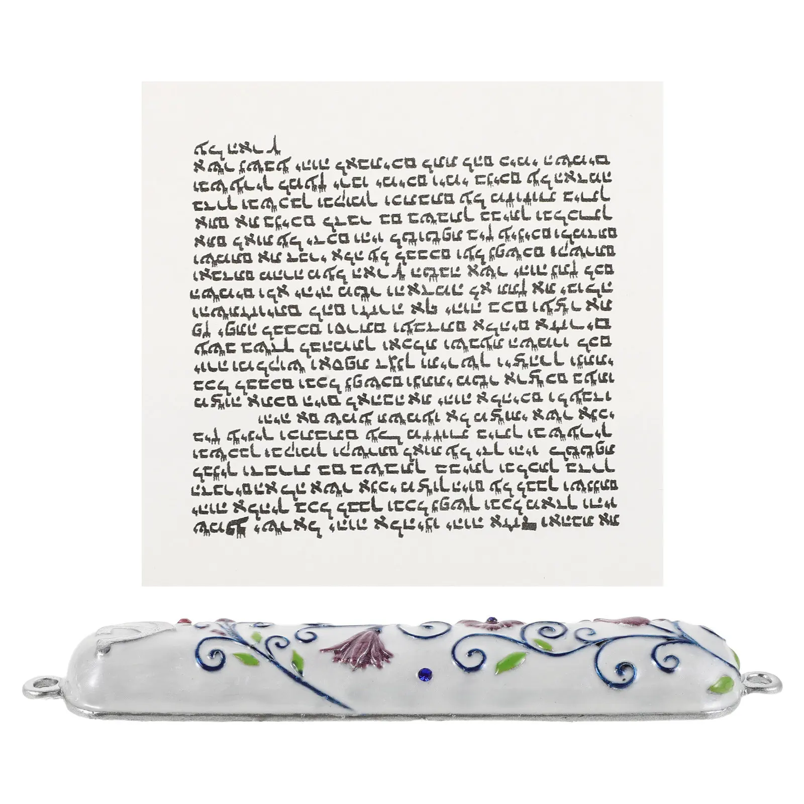 Metal Painted Mezuzah Case Zinc Alloy Doorpost Handpainted Jewish Scroll Included Home Blessing Decor Hanukkah