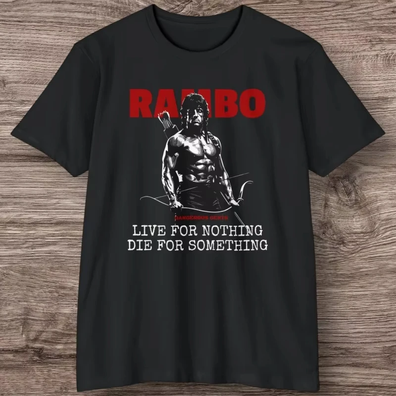 2026 Rambo T-shirt: Retro 80s Action Movie T-shirt for Men, Pure Cotton T-shirt for Summer, Unisex Casual T-shirt Ins Y2k