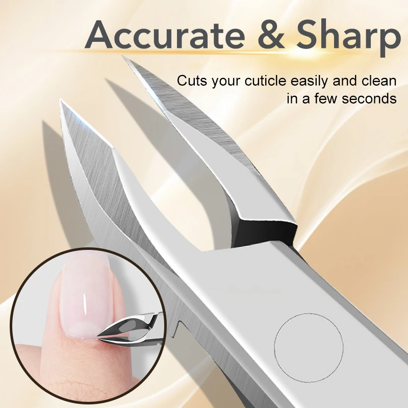 1 個キューティクルニッパーネイルキューティクルカッターステンレス鋼キューティクルトリマー鋭い刃のキューティクルクリッパーマニキュアツール付き