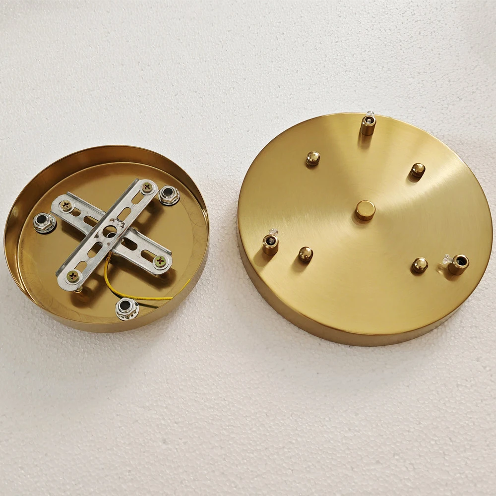 

15/18/20/25/30/35cm Brass Gold Ceiling Plate Wall Sconce LED Lamp Base Vintage Pendant Lamp Disc Base surface Ceiling Canopy
