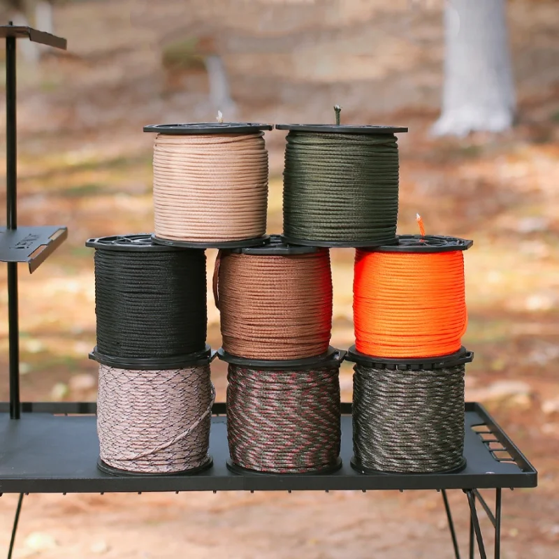 

100m Camping Wind Rope 4mm Nylon Multifunctional Coarse Binding Windproof Climbing Rope Outdoor Camping Spool Accessories