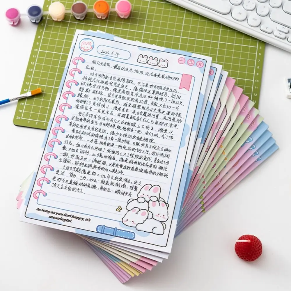 Cute B5 Cartoon Memo Pad Rabbit Pandan Sticky Notes Morandi Flower Planner Stickers Office Supplies