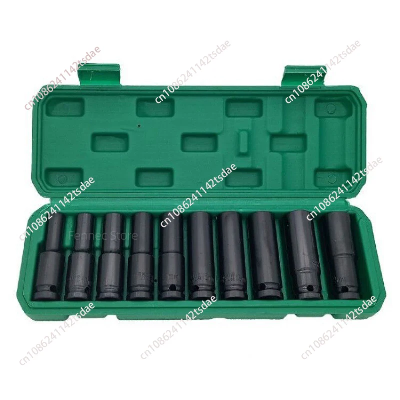 

10pcs 1/2-Inch Drive Deep Impact Socket Set, Drive Wrench for Air Pneumatic Repair Tools 8 mm - 24 mm Hex Socket Head Kit