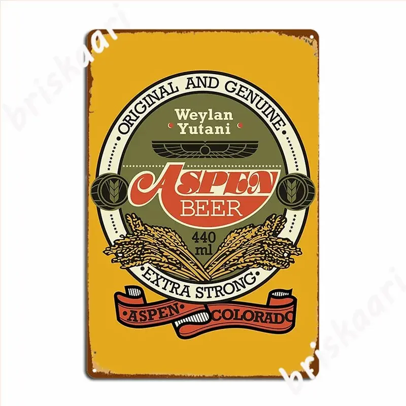 Aspen Beer Weylan Yutani 70s Colours Inspired Metal Sign Mural Painting Printing Pub Garage Wall Mural Tin Sign Posters