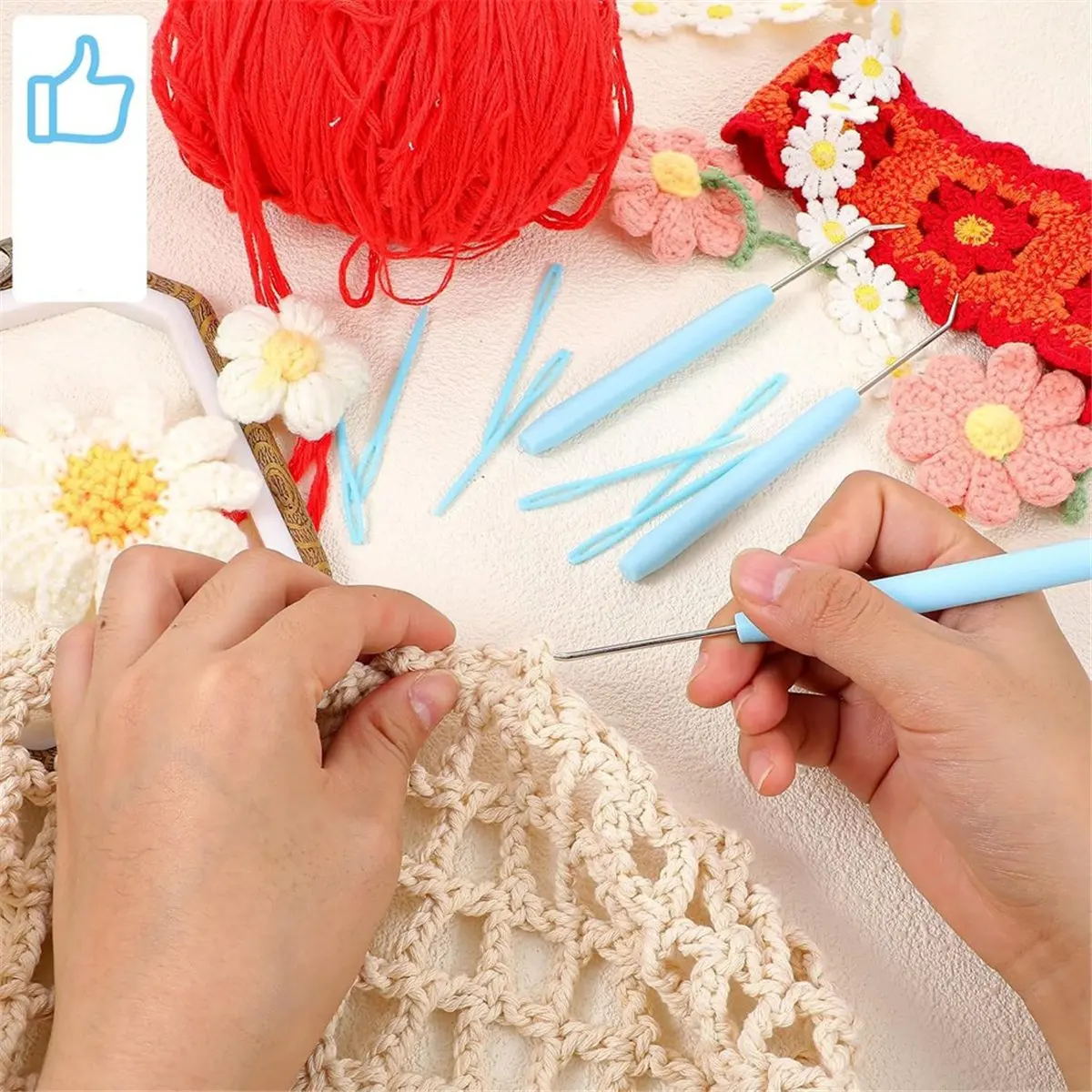 A75K 36Pcs Hook Set,Knitting Hook Crochet Needle Hook Plastic Sewing Needles for Knitting Looms Knitting Boards A