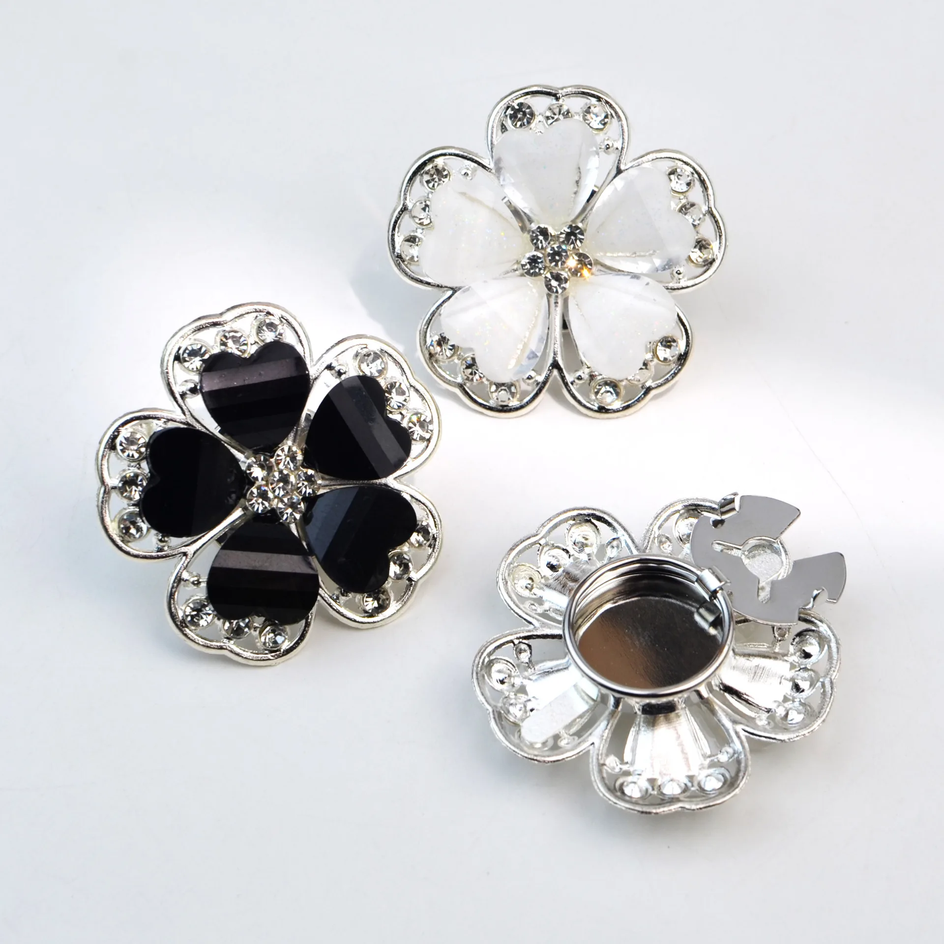 1pcs Flower decoration buckle Shirt buckle metal brooch buckle  Button cover snap button