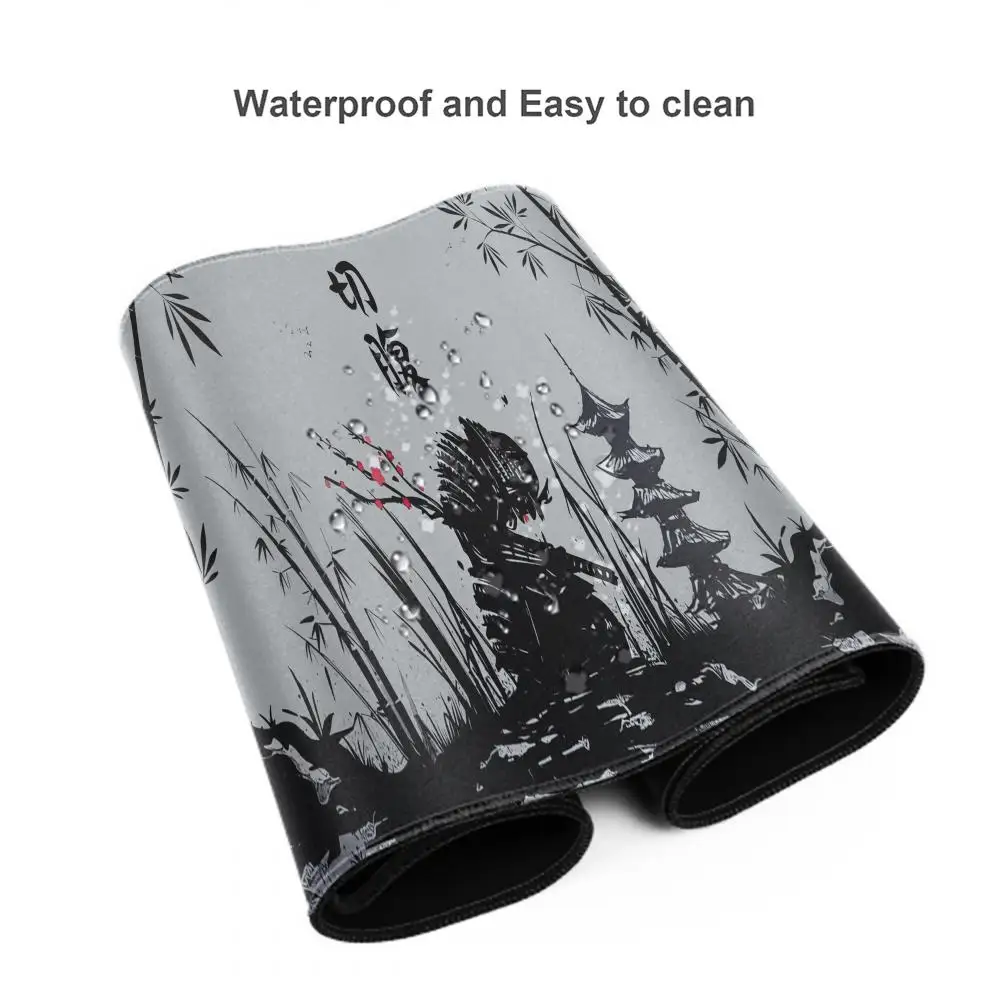 Japanese Samurai Desk Mat xl Black and White Gaming keyboard mat large Oni Samurai extended deskpad Ghost of Tsushima Mousepad