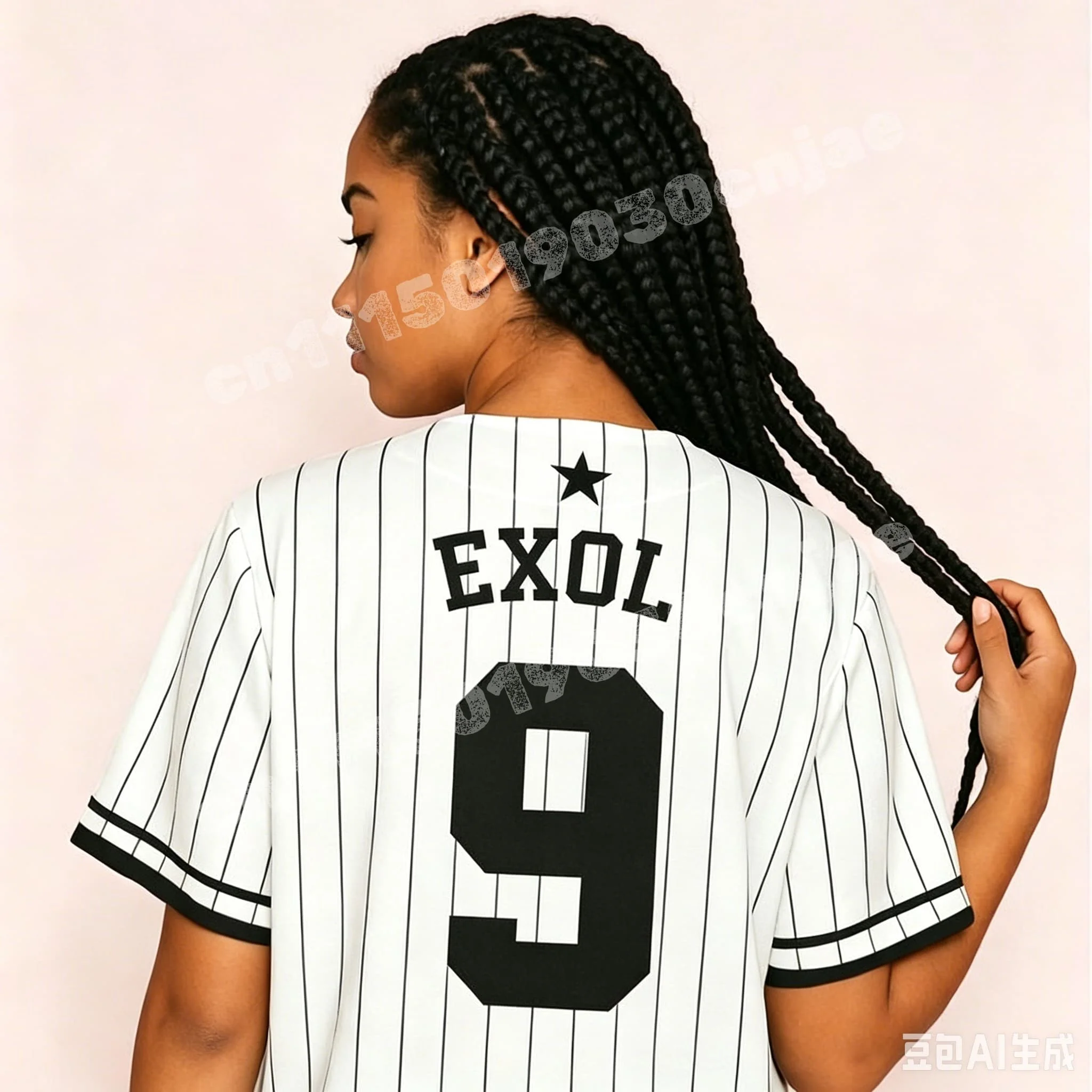 Vintage Stripe EXO EXOPLANET Baekhyun 4 Baseball-Trikot, atmungsaktives Sport-Top, passend für die ganze Familie, Konzert-T-Shirt für Eltern und Kinder, schnell trocknend – Detail 7