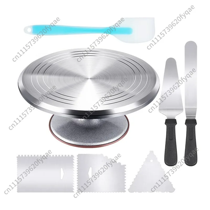 7-Piece aluminum alloy turntable set, piping cream baking tool DIY cake rotary table commercial