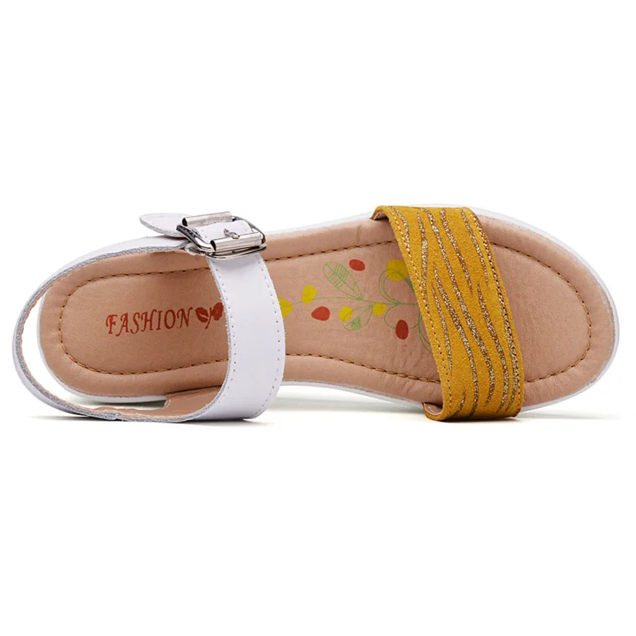 Genuine leather Wedges Shoes For Women High Heels Sandals Summer Shoes Flip Flop Chaussures Femme Platform Sandals