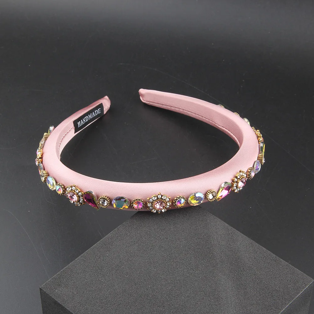 Luxurious And Beautiful Party Headband Small Colored Narrow Vintage Rhinestone Shining Luxury Headbands Hairband Vintage Hair624