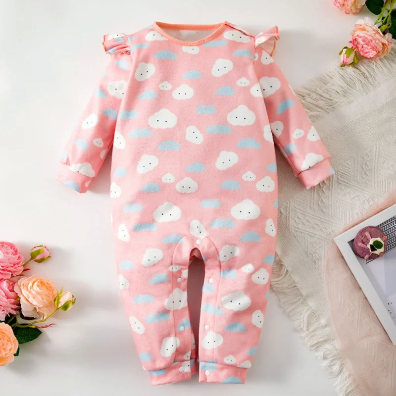 Autumn Winter Newborn Girls Boys Romper Cartoon Long Sleeve Jumpsuit Infant Climbing Bodysuits Fashion Baby Crawling Clothes